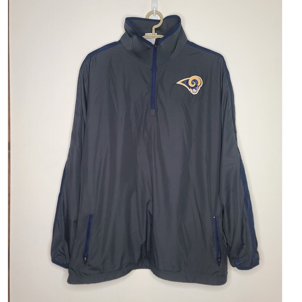 Nike NFL Los Angeles LA Rams football grey blue pullover jacket - large